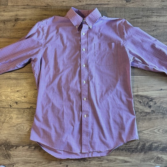 Ralph Lauren Men Pink Gingham Slim Fit Stretch Button Shirt 16.5 34/35 Preppy - Picture 5 of 8